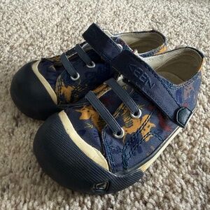 KEEN Unisex Kids Blue & Yellow Animal Print Athletic Canvas Shoes